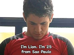 Casting. Lion strokes his uncut dick. Posted by: LucasKazan