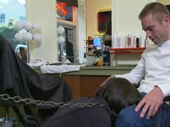 Shaved and fucked in a busy barbershop. Posted by: Bound in Public