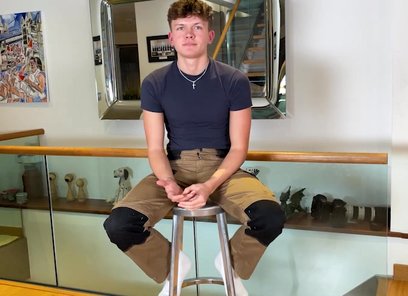 Young Handsome Teen gets Manhandled & his Hard Uncut Cock Shoots Cum!