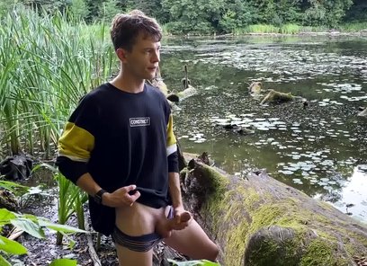 Naughty Teen Boy Jerking off in Public Park , I was almost Caught ! / Big Dick / Cute / Fat Cock /