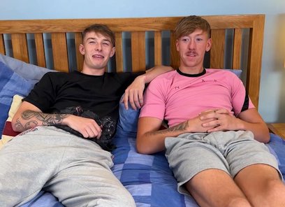 Straight Young Jay Fucks his Best Mate's Tight Hole & Both Lads Uncut Cocks Explode with Cum!